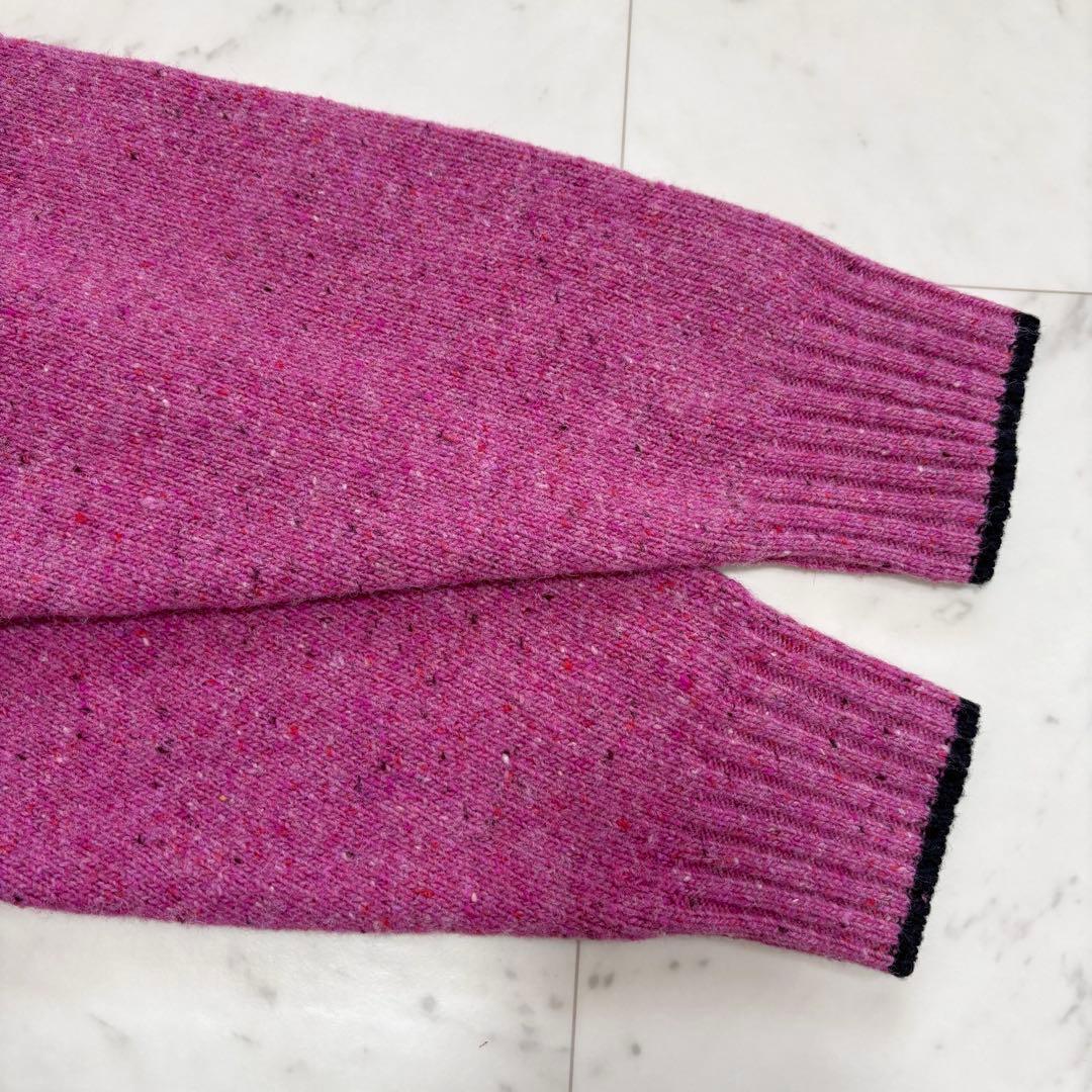 美品♪スピック&スパン　ロゴインターシャニット　ピンク　完売品　2024AW