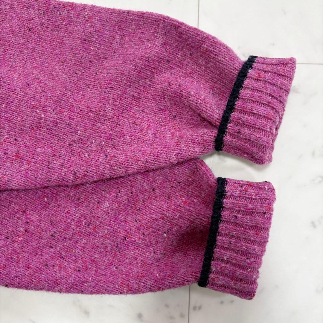 美品♪スピック&スパン　ロゴインターシャニット　ピンク　完売品　2024AW