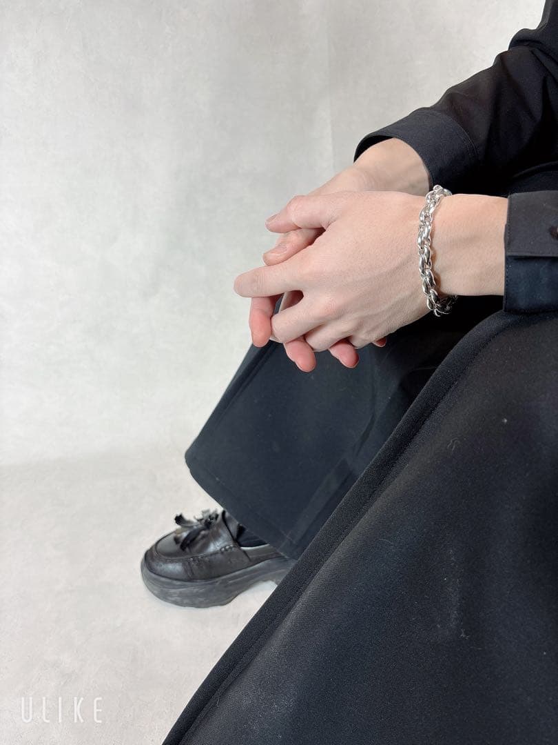 RESHEM SILVER 10mm シルバーブレスレット　ロジウムメッキ加工