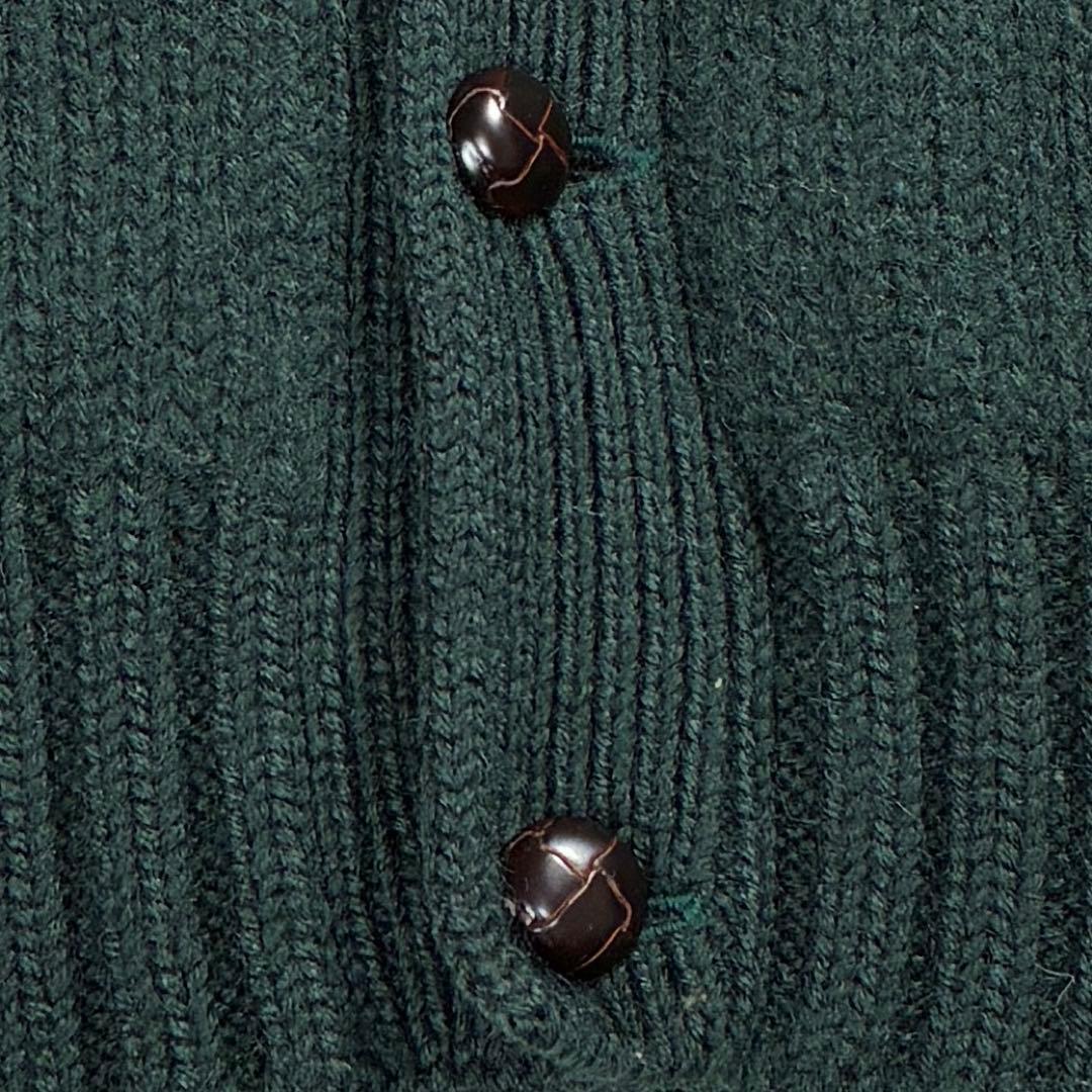 希少✨ラルフローレン 厚手 リブニット カーディガン ワッペン くるみボタン