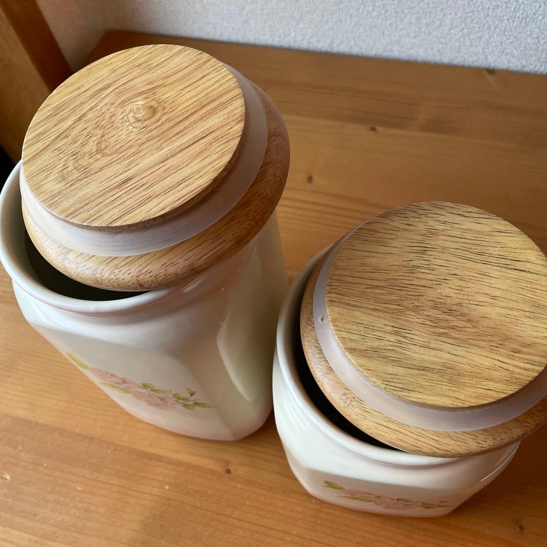 イマン　ダイアナローズ　陶器キャニスターM Lセット