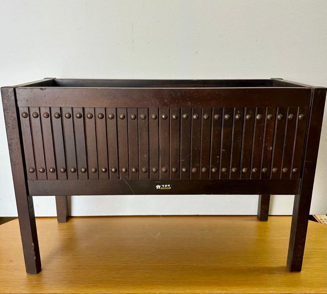 オールドカリモク 本棚 プランター 収納棚 鋲打ち ヴィンテージ アンティーク