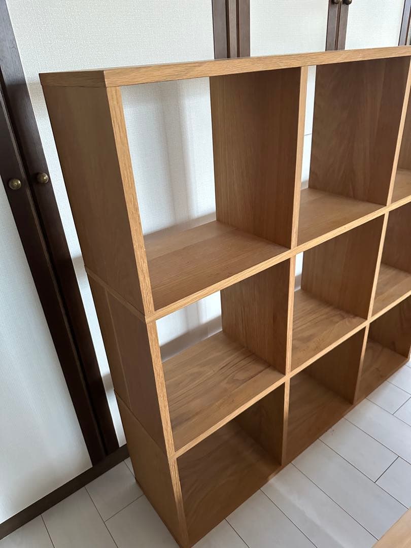無印良品　スタッキングシェルフセット・３段×３列・オーク材　*チェスト無しです
