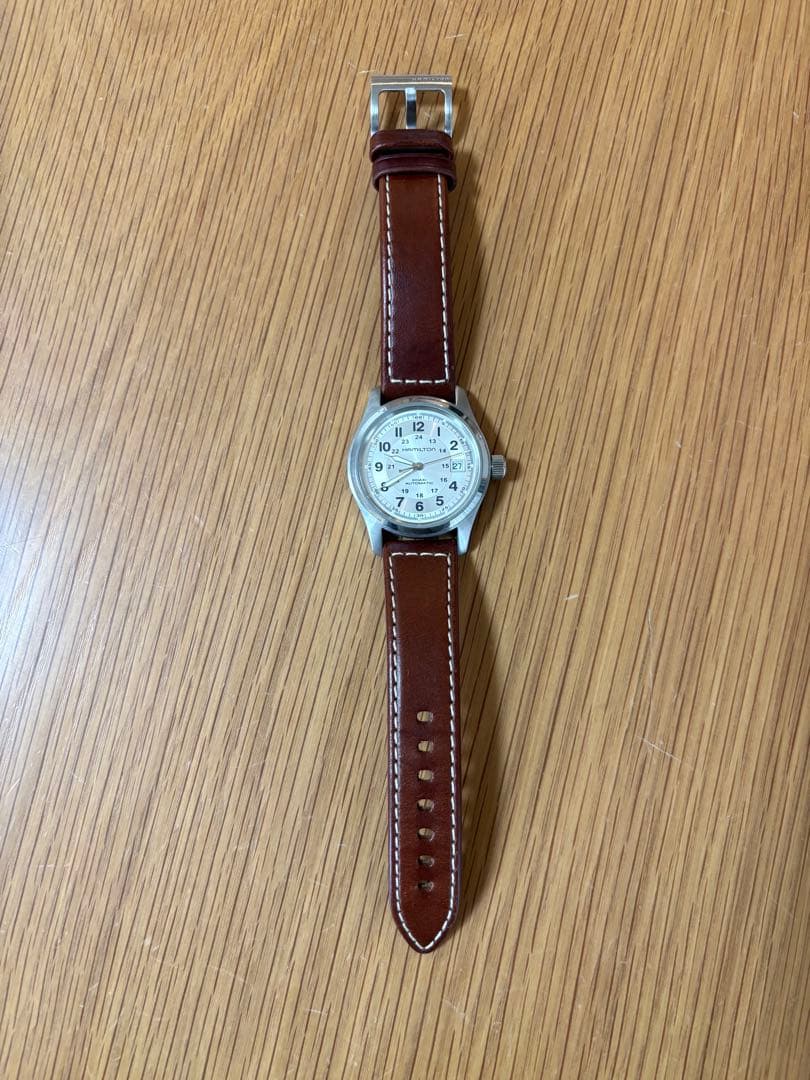 Hamilton アナログ腕時計 シルバー/ブラウン