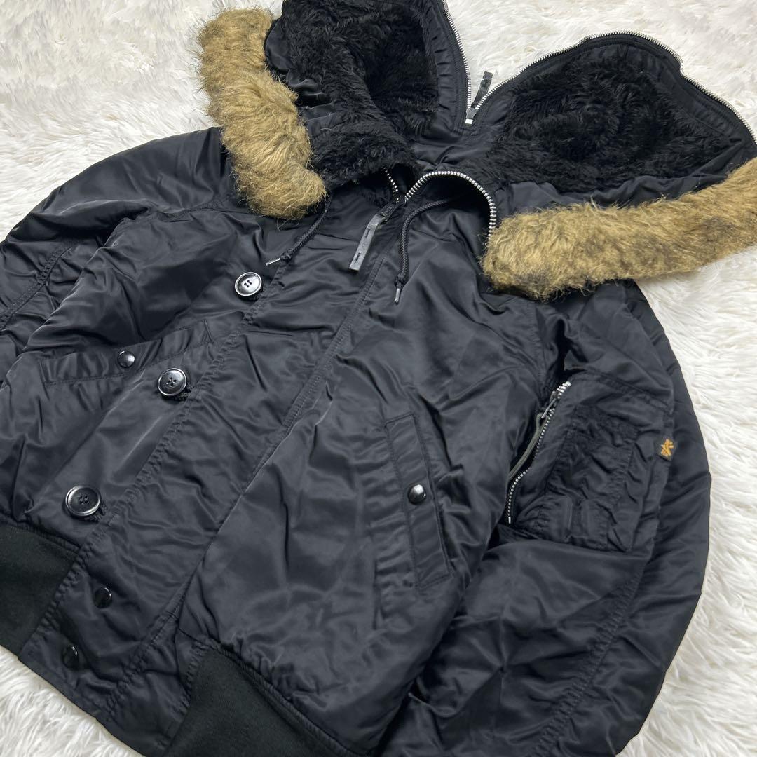 美品　アルファインダストリーズ　N-2B 黒　フライトジャケット　ブラック