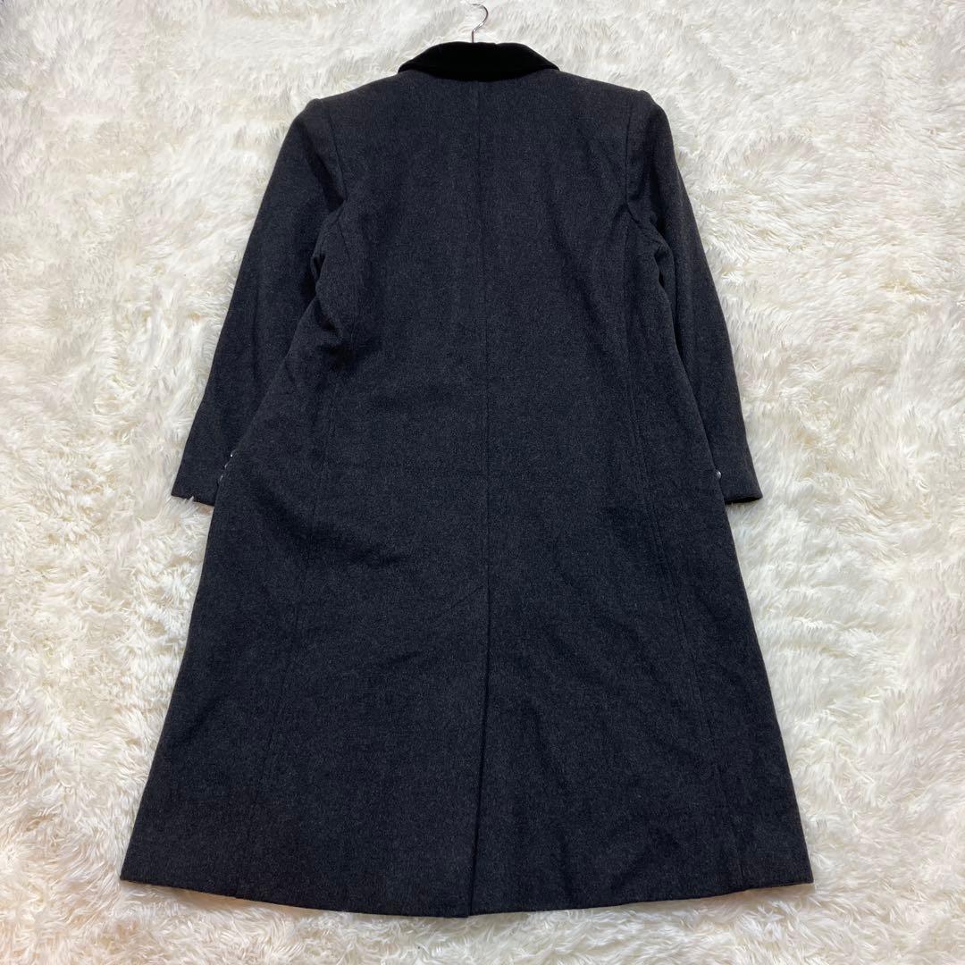 極美品 ノームトンプソン ダブルチェスターコート カシミヤ混 英国製 グレー L