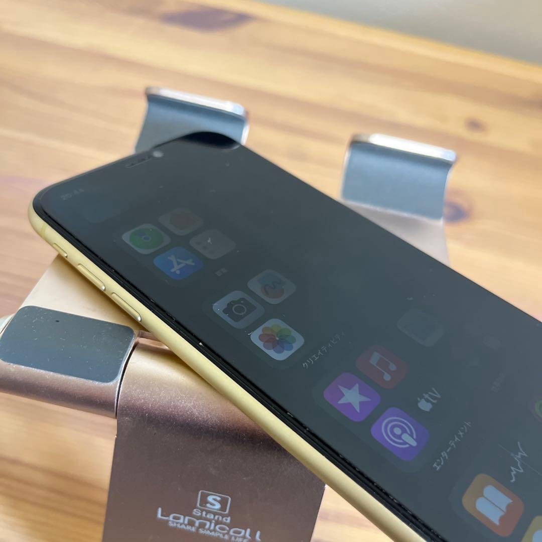 バッテリー新品100%！美品！iPhoneXR 64GB イエロー