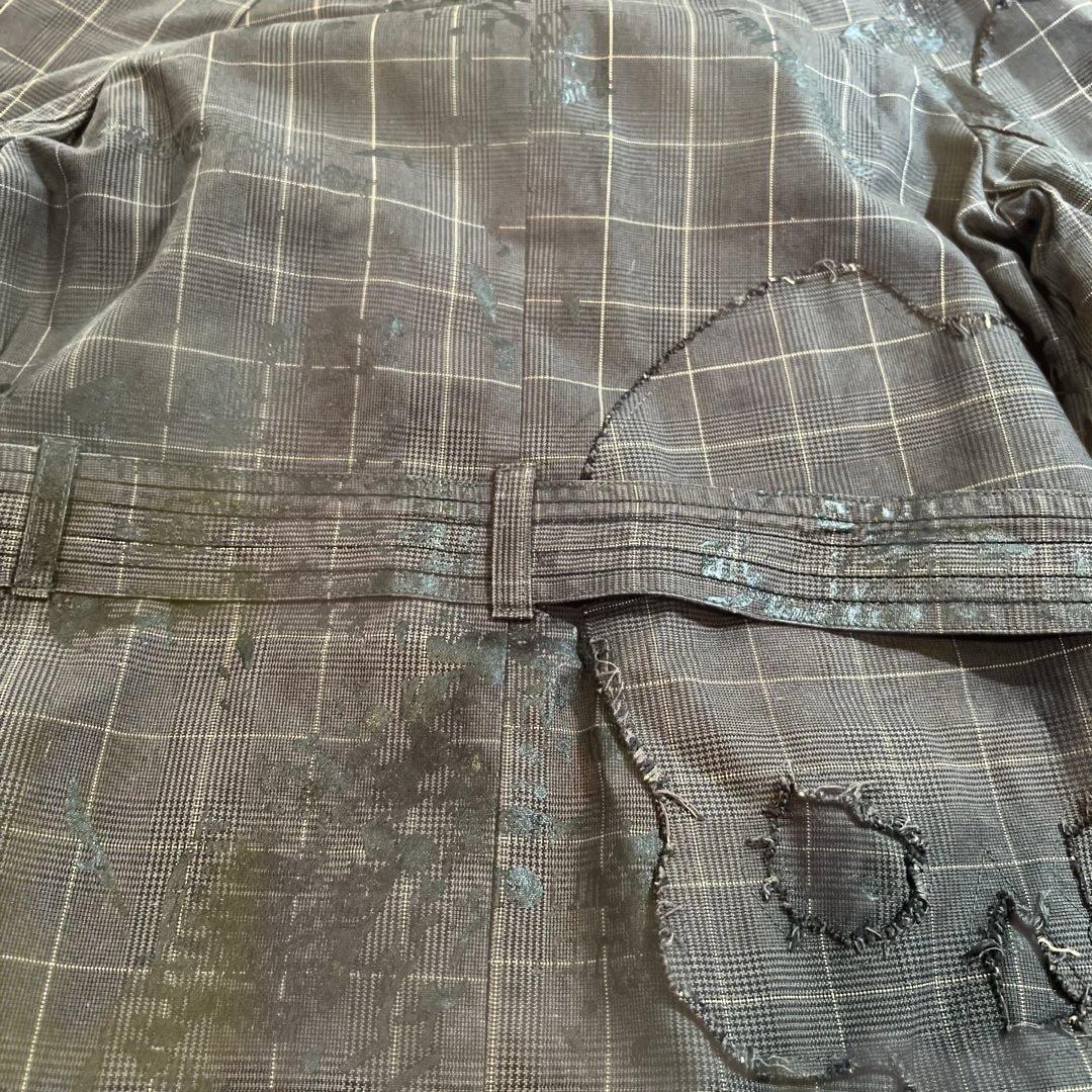 【h.NAOTO】ゴシック アナーキー　コート　グレンチェック　スカル　F