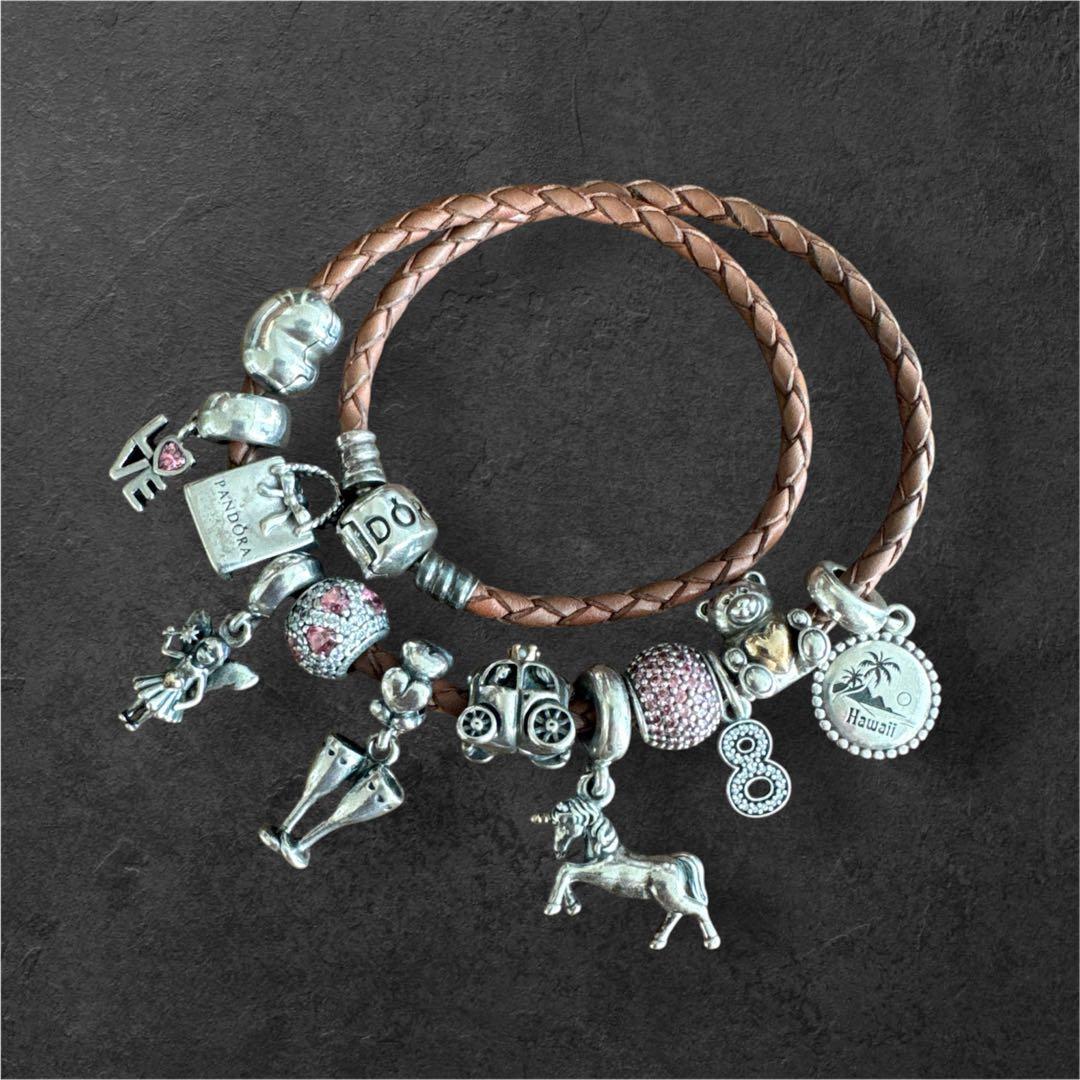 Pandora チャームブレスレット レザー