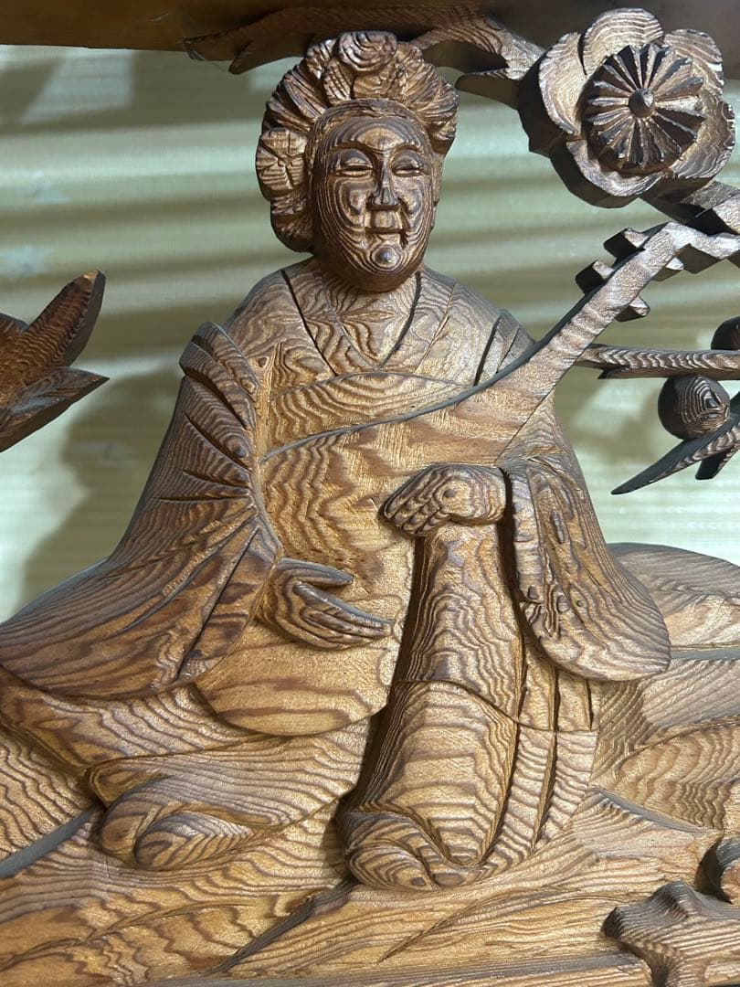 欄間　一対　七福神　建具