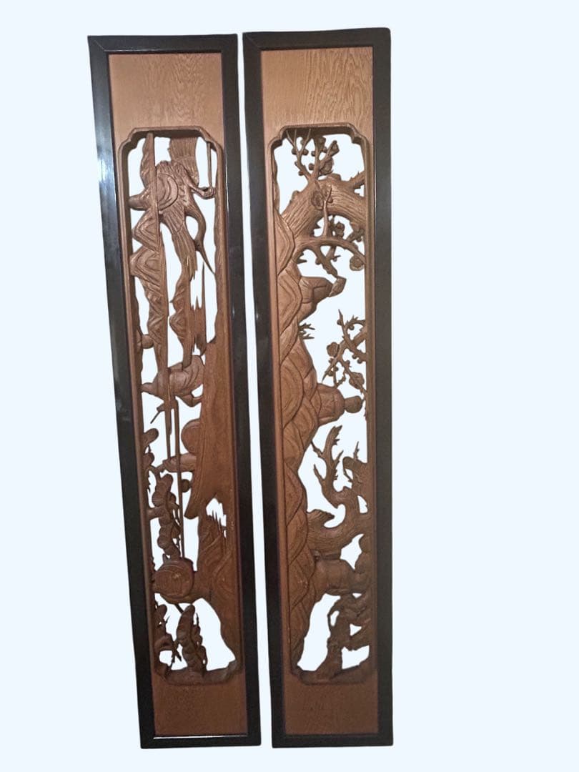 欄間　一対　七福神　建具