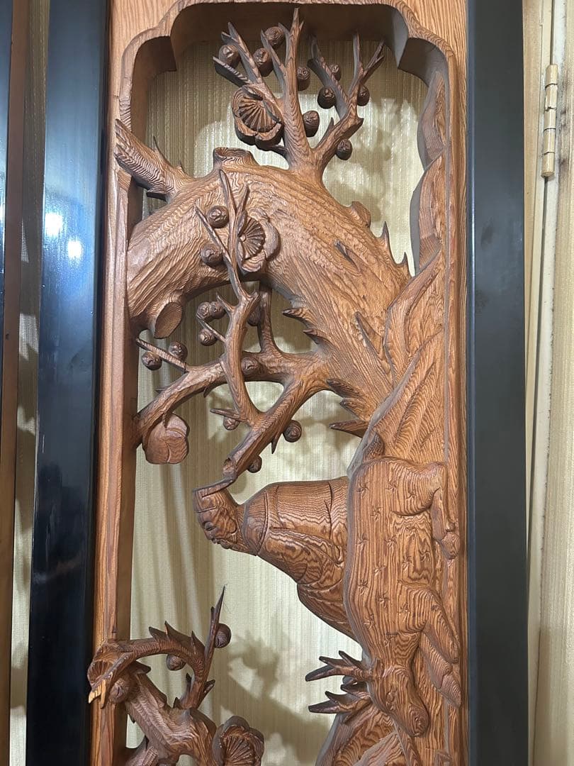 欄間　一対　七福神　建具