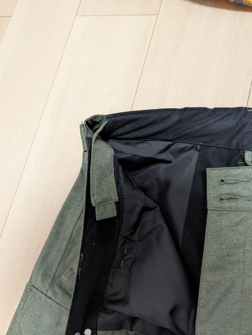 スノーボード用オレンジチェックジャケットとパンツセット