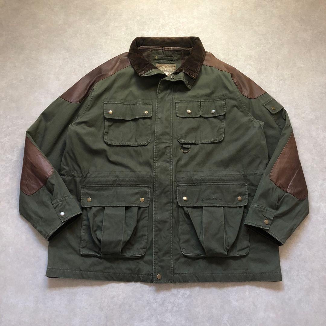 90〜00sヴィンテージエディーバウアーハンティングジャケット切り替えレザー