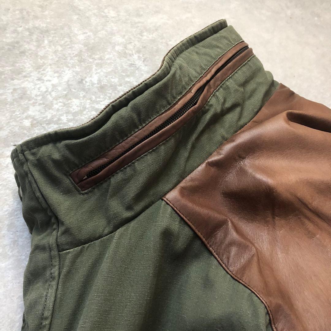 90〜00sヴィンテージエディーバウアーハンティングジャケット切り替えレザー