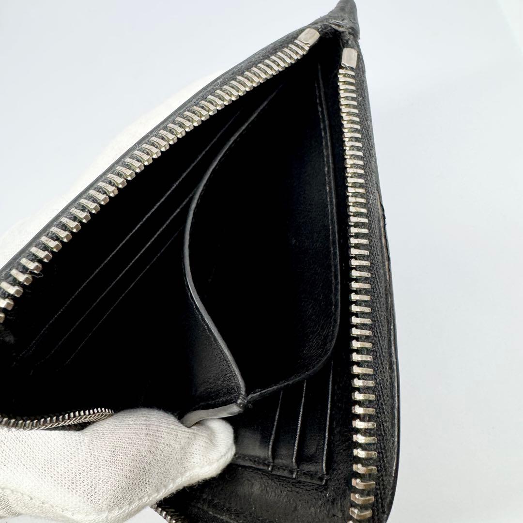SAINT LAURENT サンローラン 財布 L字 クロコ型押し レザー 小銭