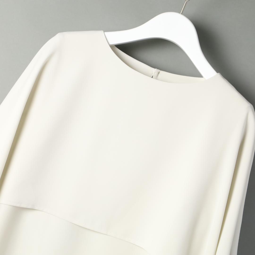 227*新品今季 23区ストレッチジョーゼット ケープデザイン カットソー UV