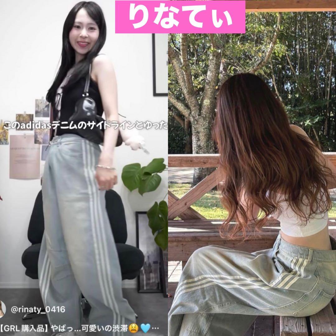 ADILENIUM バナナフィット ウォッシュドデニムパンツ ブルー