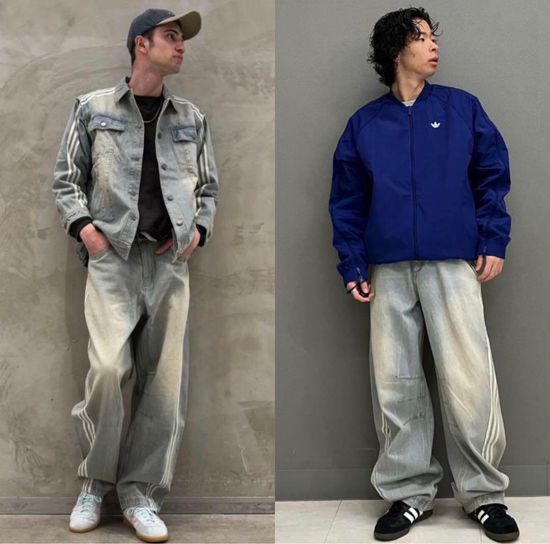 ADILENIUM バナナフィット ウォッシュドデニムパンツ ブルー