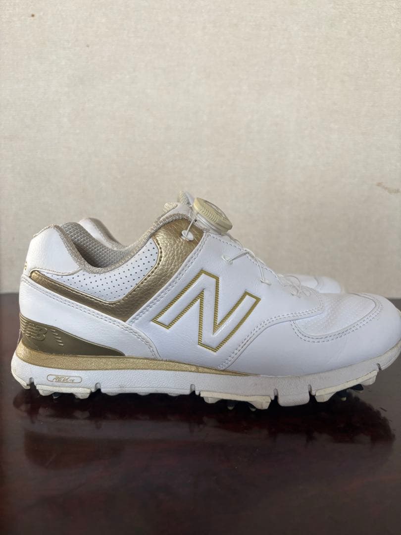 New Balance 574 ホワイト/ゴールド23センチ