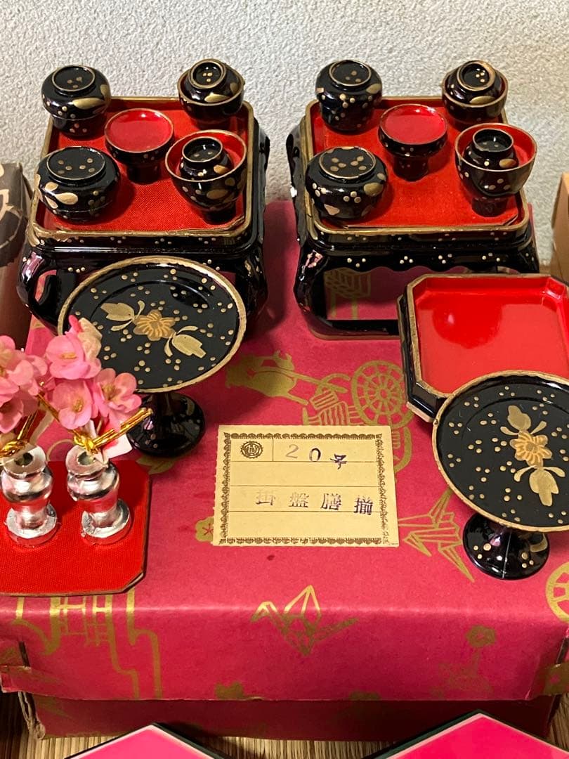 美品 春光作 ひな人形 大量セット 昭和 レトロ 雛祭り 雪洞 掛盤膳揃 雲絹縁