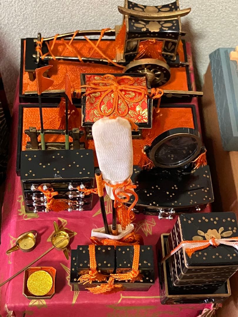 美品 春光作 ひな人形 大量セット 昭和 レトロ 雛祭り 雪洞 掛盤膳揃 雲絹縁