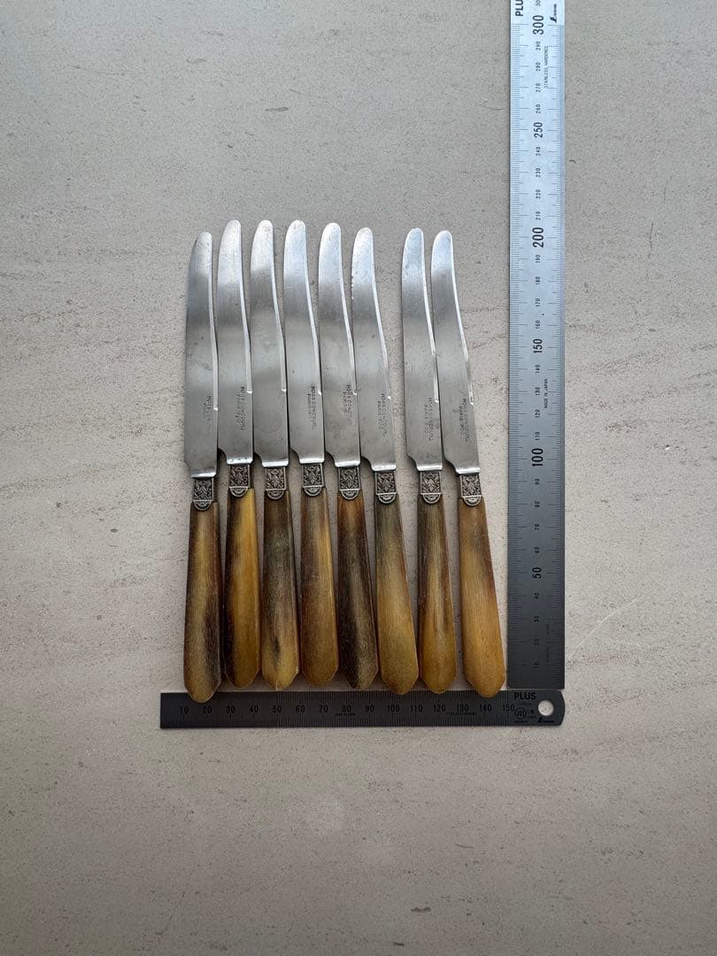 テーブルナイフ 8本セット フランス　アンティークショップ購入　角の柄