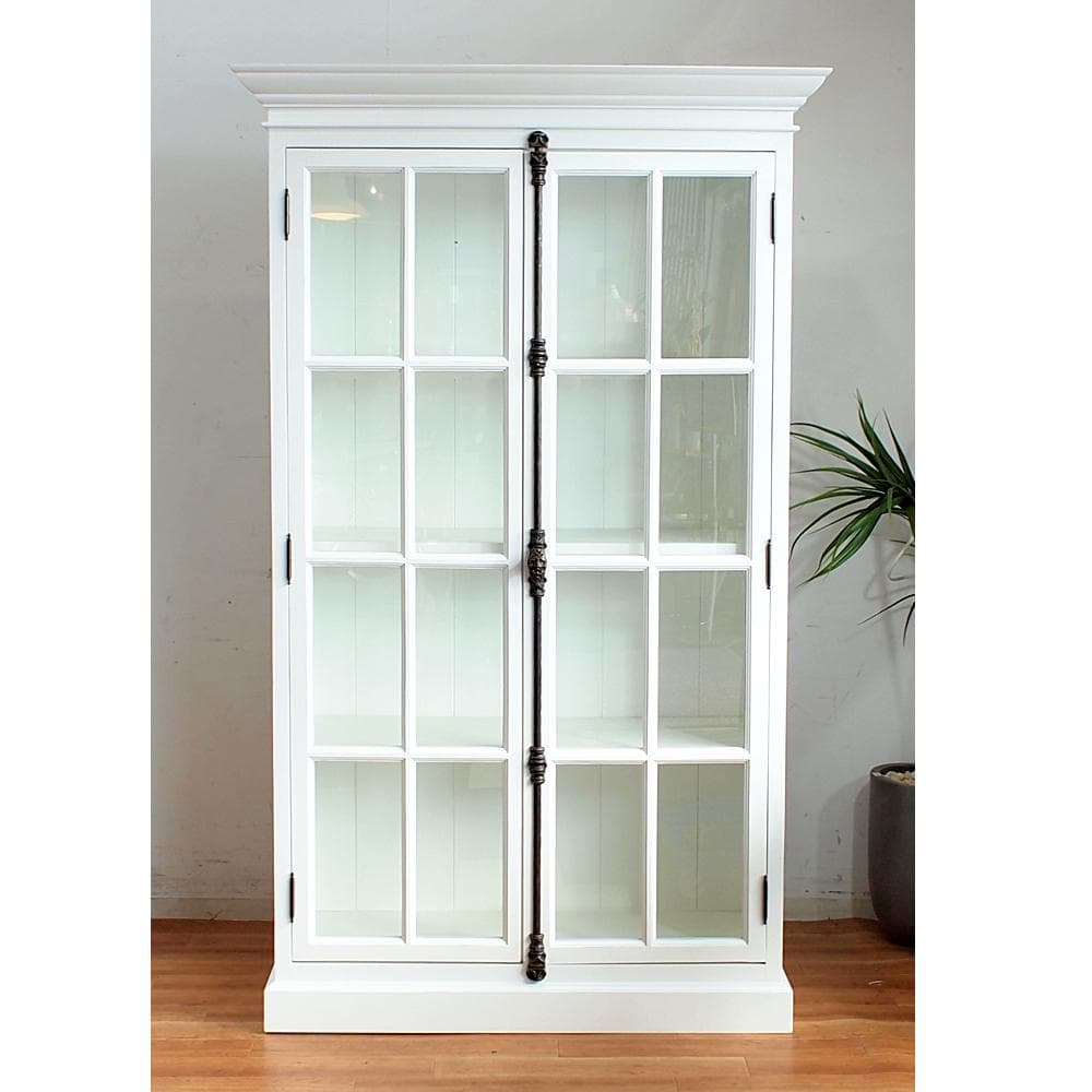 フレンチカントリー ガラスキャビネット カップボード