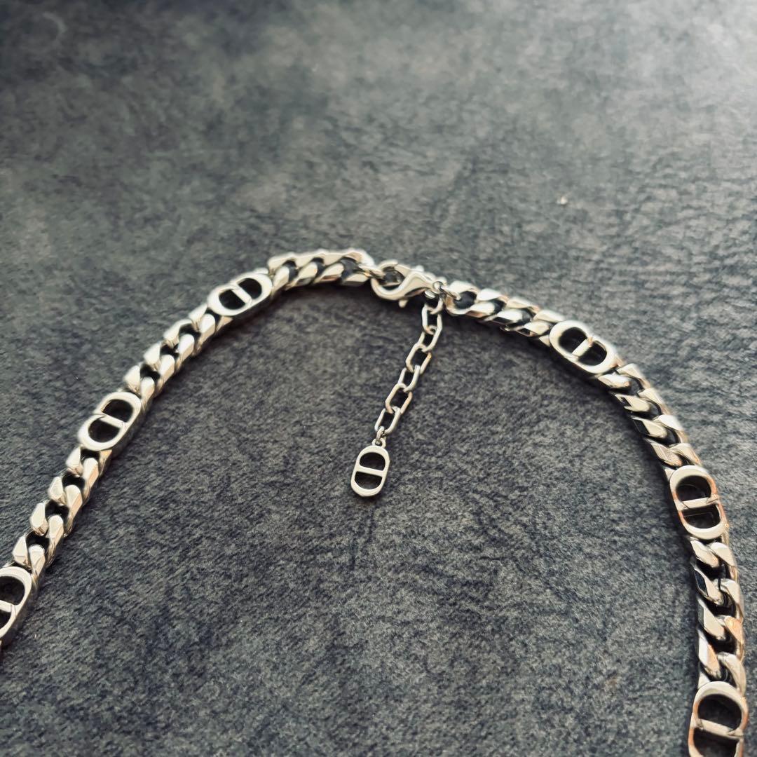【美品】 Dior メンズ CDネックレス シルバー