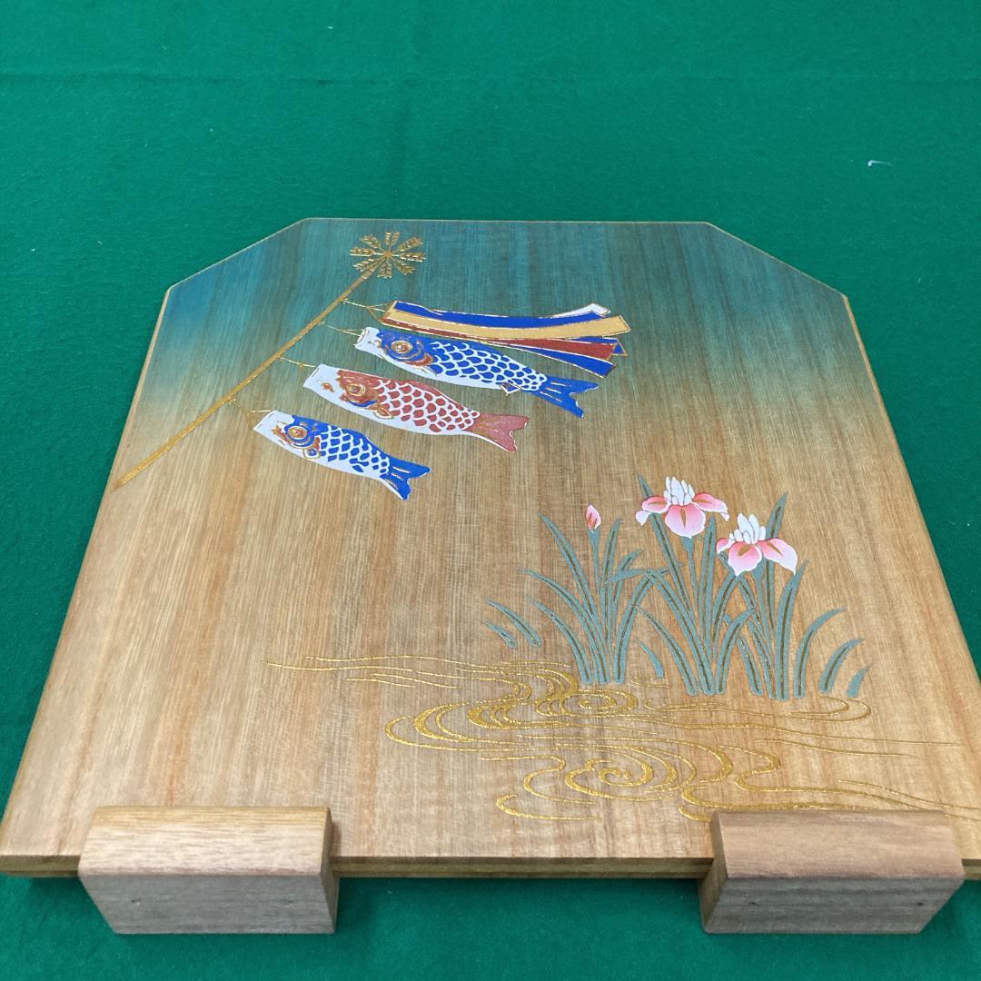 木製 SDB1 五月人形　木製台屏風　台巾34㎝位　木目込　端午の節句子供大将