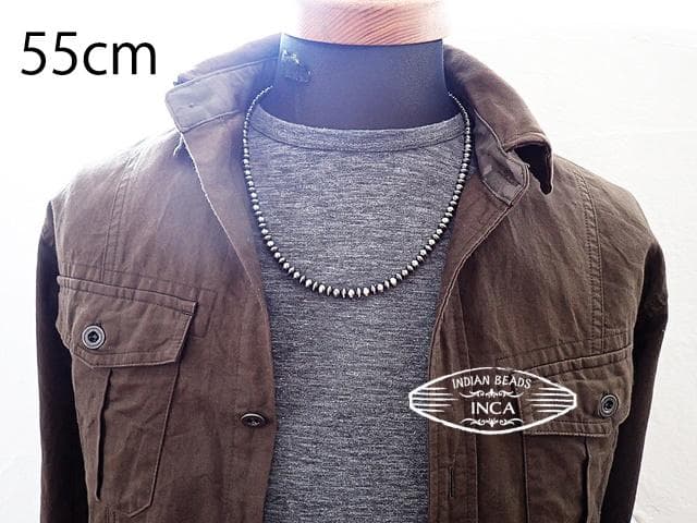 ナバホ ビーズネックレス ロンデルナバホパールミックスタイプ シルバー925