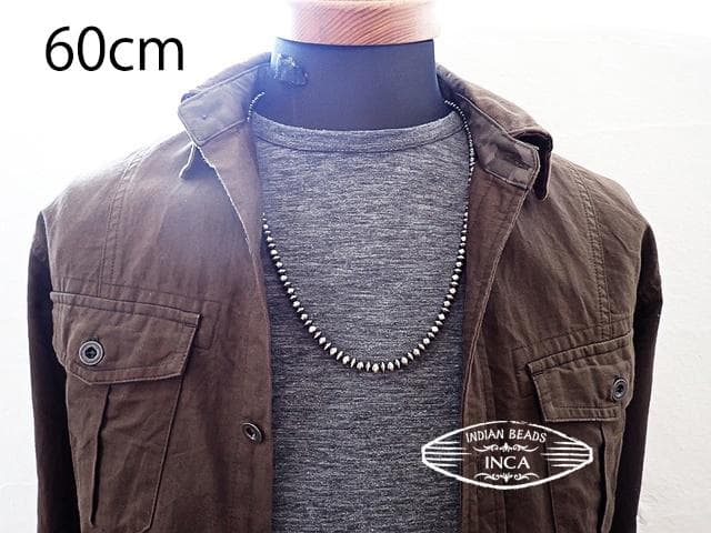 ナバホ ビーズネックレス ロンデルナバホパールミックスタイプ シルバー925