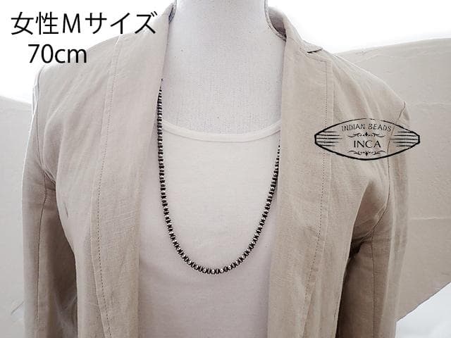 ナバホ ビーズネックレス ロンデルナバホパールミックスタイプ シルバー925
