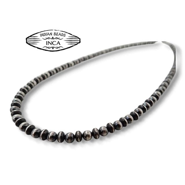 ナバホ ビーズネックレス ロンデルナバホパールミックスタイプ シルバー925