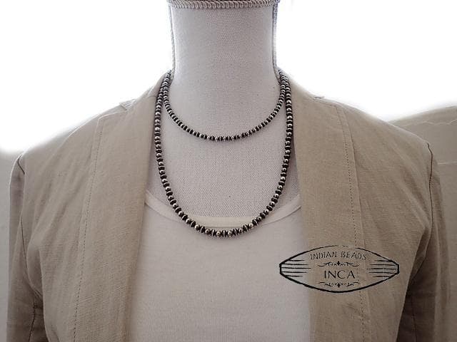 ナバホ ビーズネックレス ロンデルナバホパールミックスタイプ シルバー925