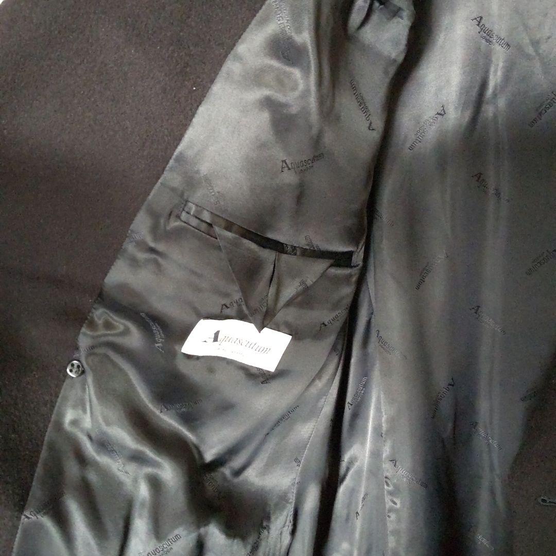 Aquascutum ダークネイビー チェスターコート カシミア100%