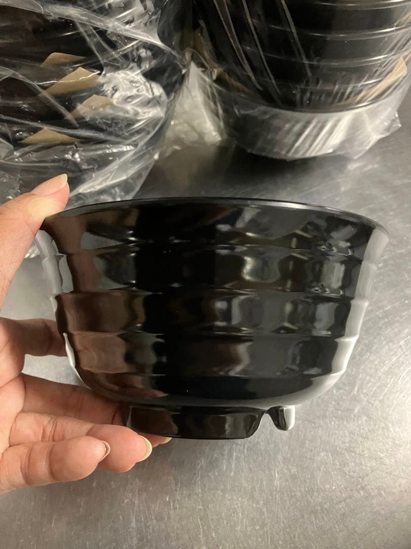 マンネン メラミン食器 小うどん鉢 25個セット 黒 773-B 未使用新品