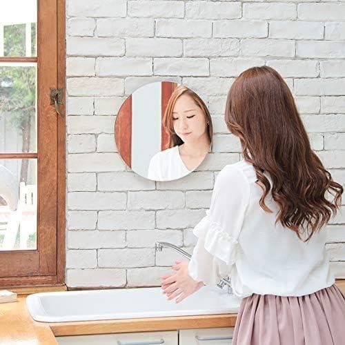トイレや洗面所におすすめ、ノンフレーム丸型鏡、35×35cm、日本製、賃貸マンシ