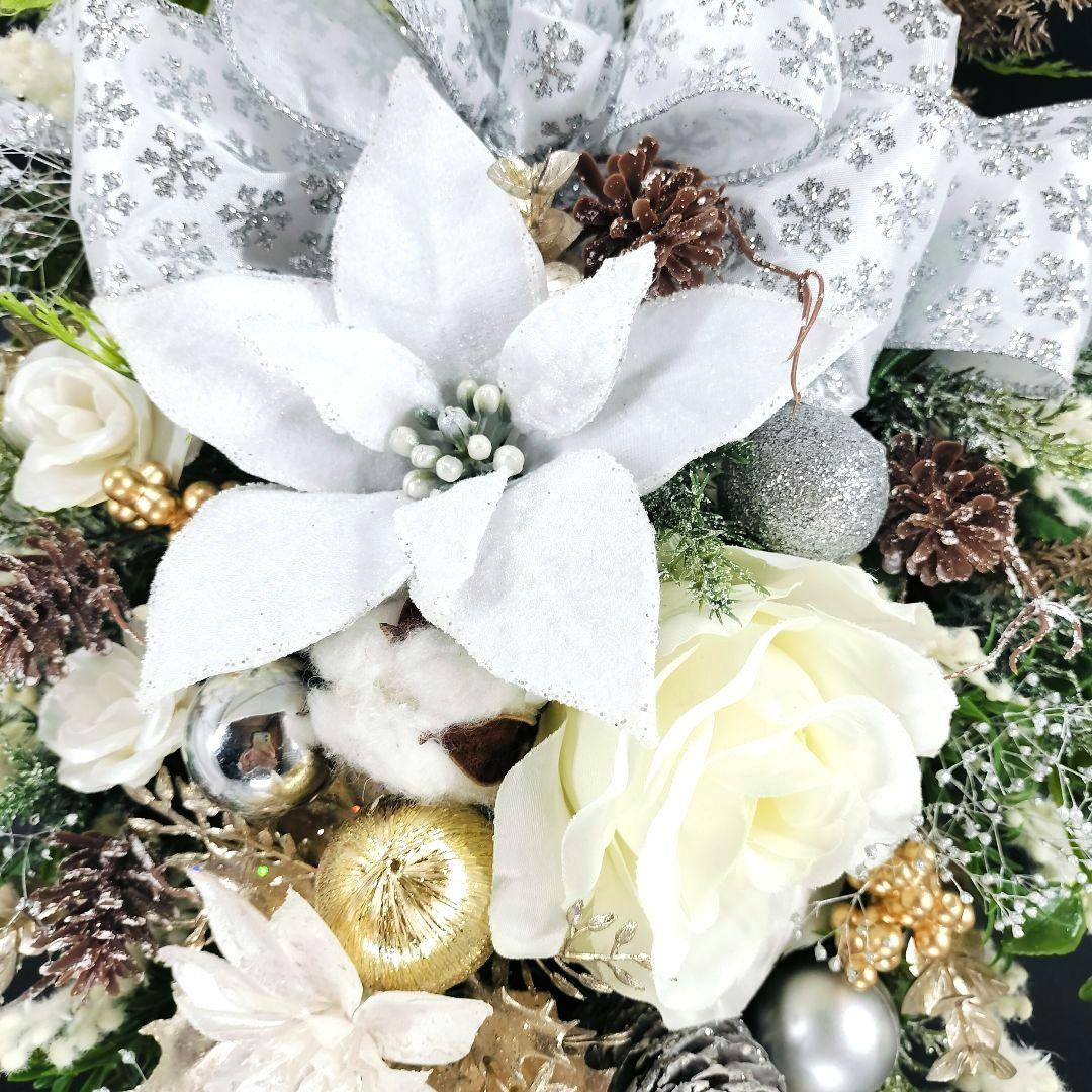 商品名【六花】ゆきこ❤️ポインセチアとローズのクリスマスリース
