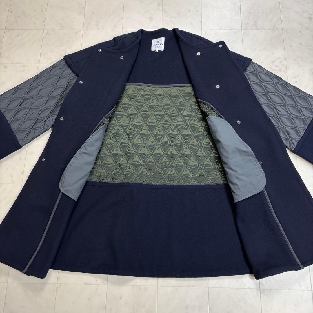 LANVIN en Bleu★美品★メルトンコンビキルティングコート