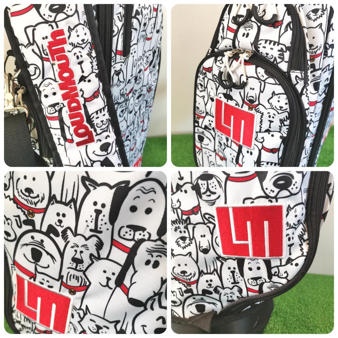 LOUDMOUTH ラウドマウス 犬柄 キャディバッグ フード付 ホワイト