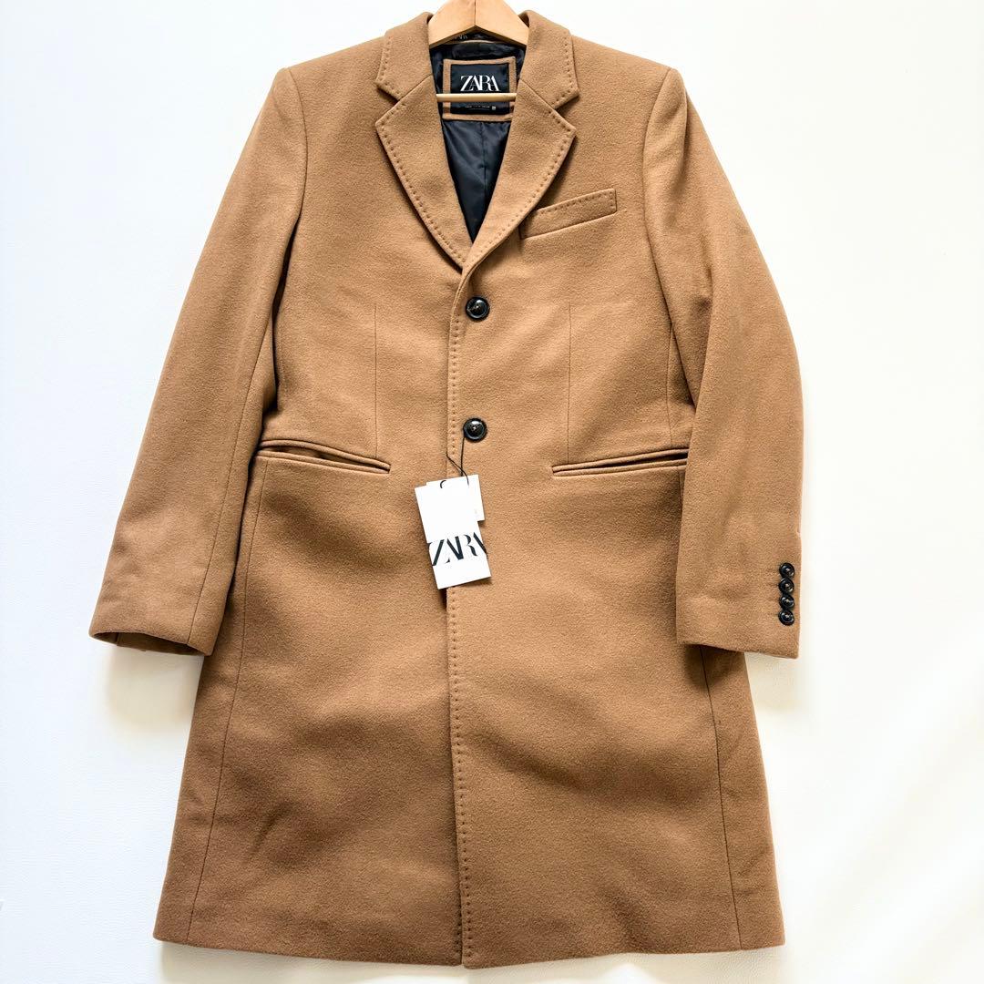 【新品未使用タグ付き】ZARA チェスターコート サイズ　キャメル