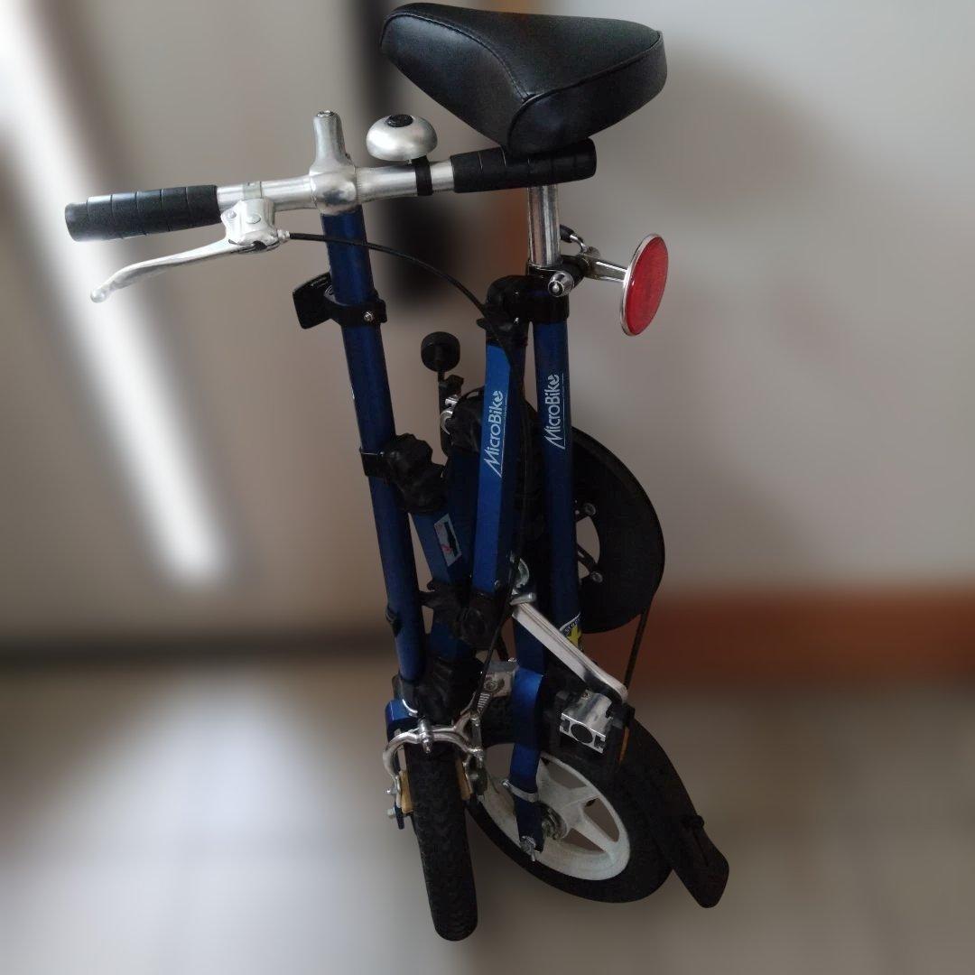MicroBike 折りたたみ自転車　 ブルー　 ベルトドライブ　12インチ