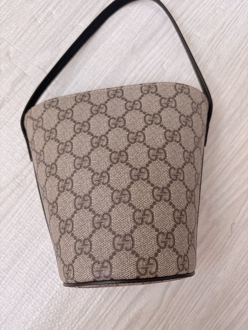 【GUCCI】チルドレンズ GGスプリーム PVC×レザー ハンドバッ