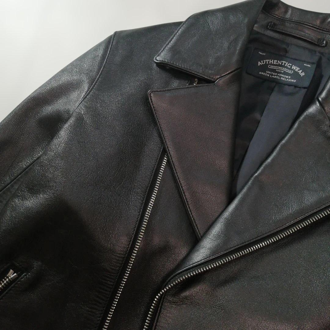 【極美品】UNITED ARROWS 本革ダブルライダースジャケット 牛革 M