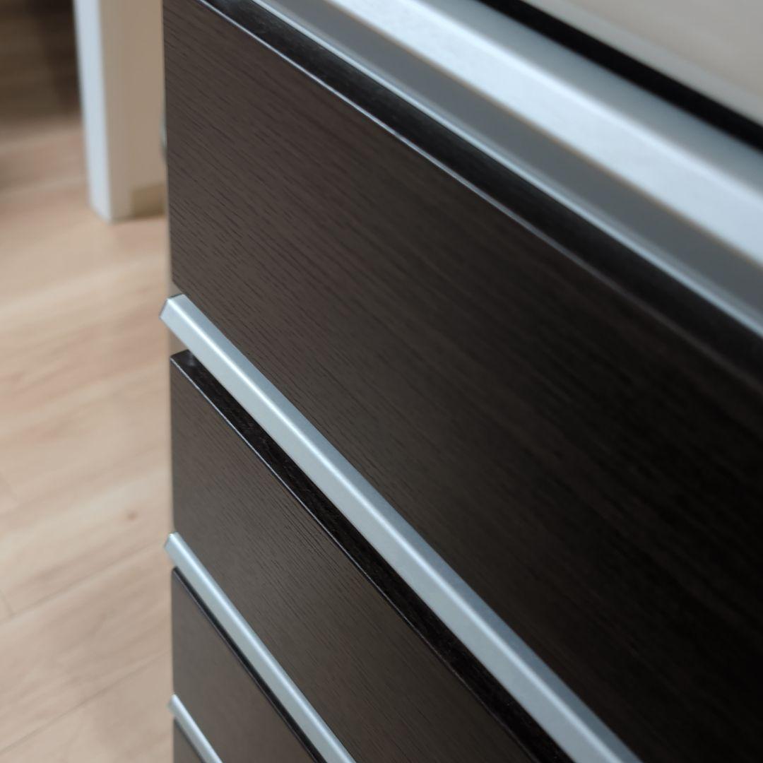 ★ゆな★ニトリ 食器棚 ダークブラウン ガラス扉付き ソフトクローズ