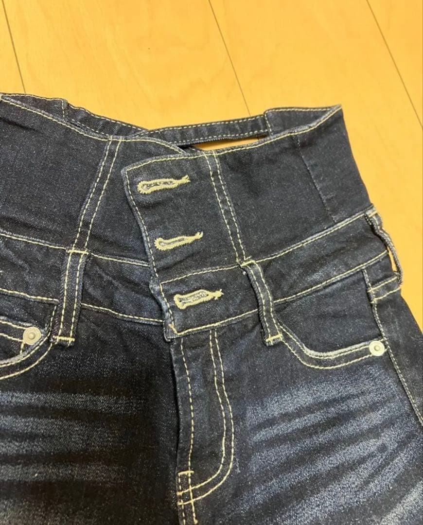 た*ぁ様 GYDA ハイウエストウエストクロススキニーデニムパンツ