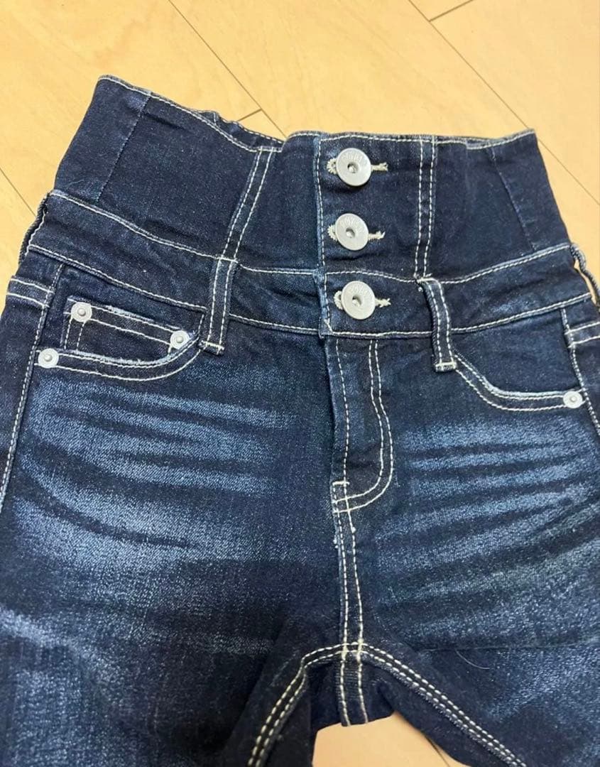 た*ぁ様 GYDA ハイウエストウエストクロススキニーデニムパンツ
