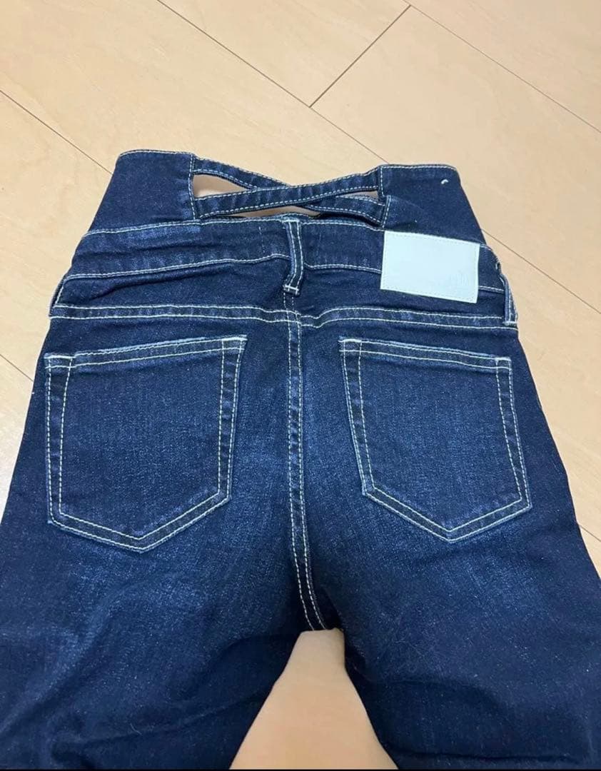 た*ぁ様 GYDA ハイウエストウエストクロススキニーデニムパンツ