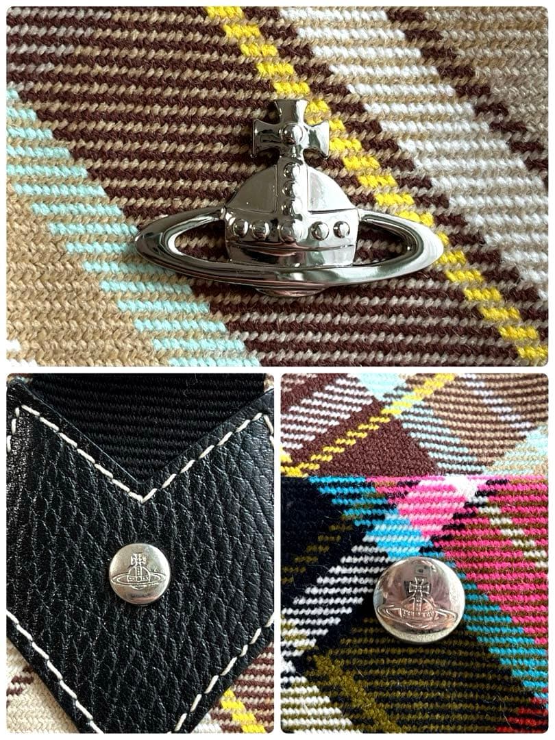 ★極美品★ヴィヴィアンウエストウッド トートバッグ オーブ金具 チェック柄